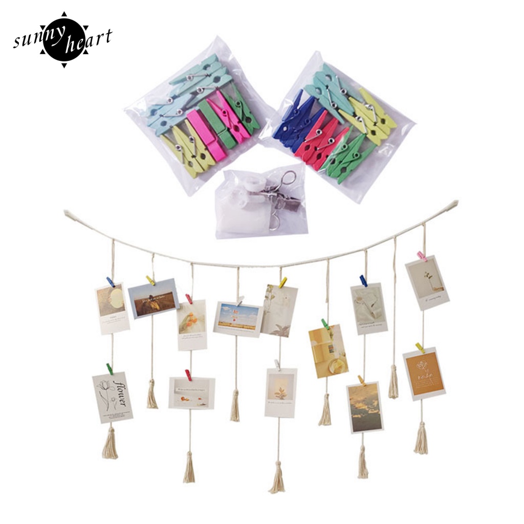 Khung Treo Ảnh Bằng Cotton Có Kẹp Gắn Trang Trí Nhà