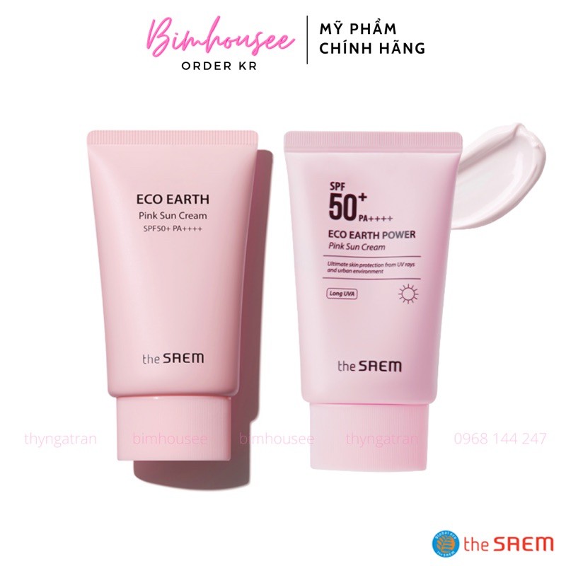 Kem chống nắng The SAEM Eco Earth Power Pink Sun Cream