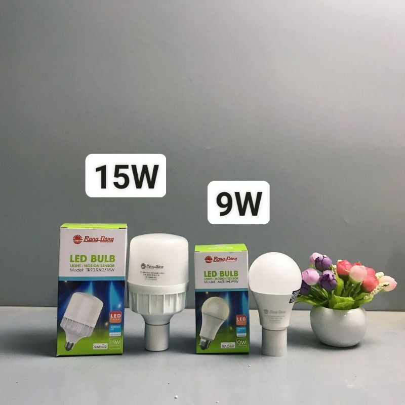 Bóng led cảm biến rạng động 9W 15W tự bật sáng khi có chuyển động