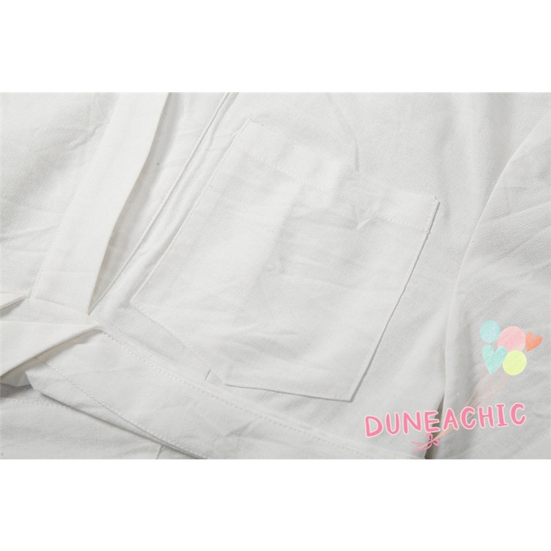 DUNEA Áo Sơ Mi Ngắn Tay Màu Sắc Đơn Giản Quyến Rũ Cho Nữ