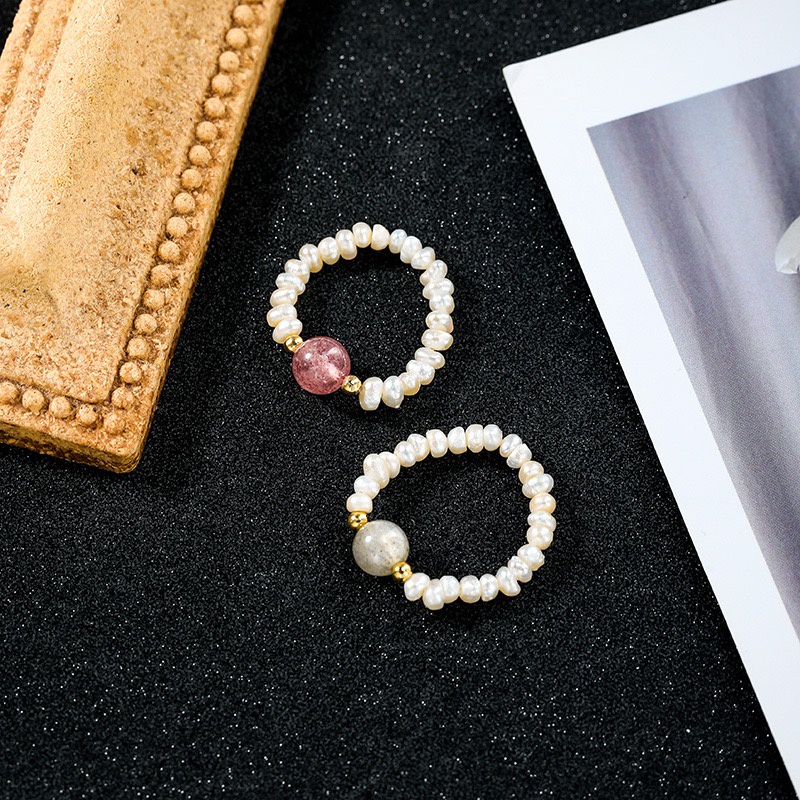 Pulse Jewelry Thời trang phong cách Hàn Quốc Vòng ngọc trai cho nữ Vòng có thể điều chỉnh dây đàn hồi