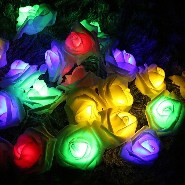 Dây Đèn LED 1.2M / 2.2M Hình Hoa Hồng Sử Dụng Pin Trang Trí Giáng Sinh / Lễ Tình Nhân