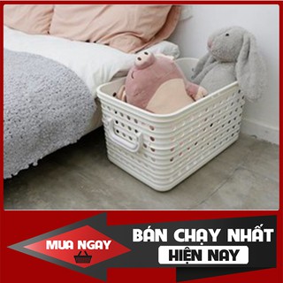 Giỏ nhựa hình chữ nhật lớn đựng đồ có 2 quai bên Tokyo - inochi