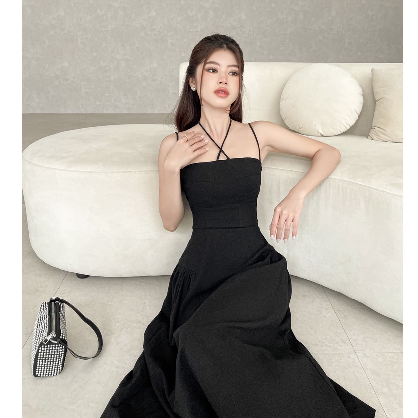 Đầm maxi dây buộc chéo , Peace House Clothing