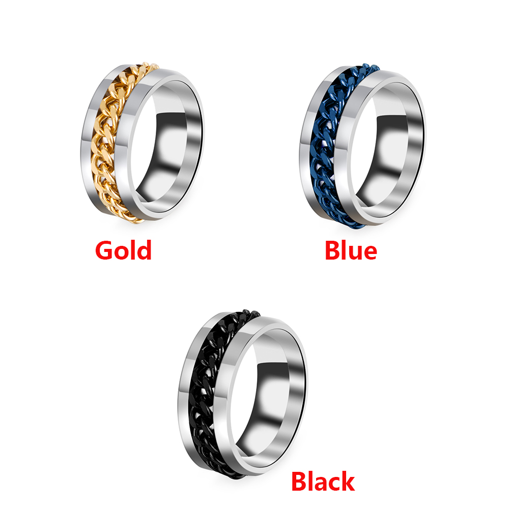 Nhẫn thép titan đính đá thời trang mihan1