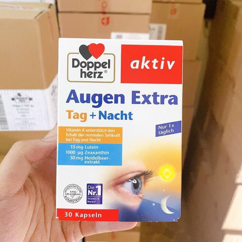 Viên uống bổ mắt Doppelherz Augen Vital và Extra, bổ sung vitamin A, chống mỏi mắt, tăng cường thị lực,30v