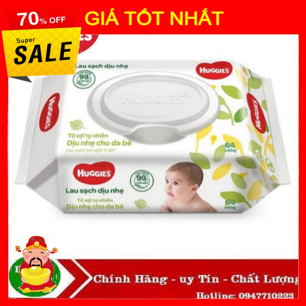 [ GIÁ TỐT NHẤT ]  Khăn Giấy Ướt Cho Trẻ Sơ Sinh HUGGIES (64 Tờ/ Gói) [ HÀNG CHÍNH HÃNG ]