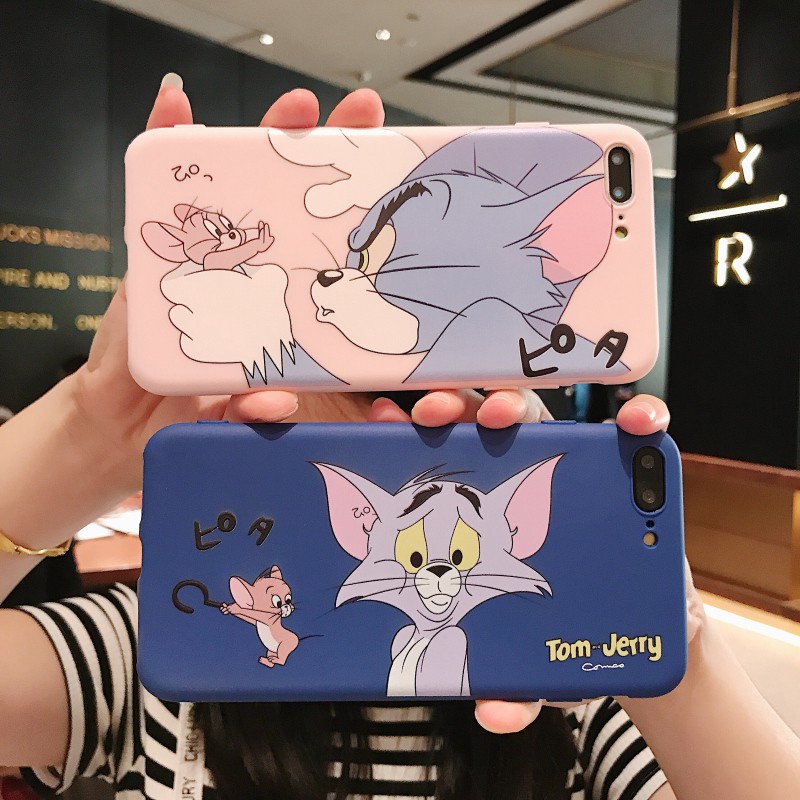 Ốp điện thoại mềm hình chữ Trung Quốc cho TOM AND JERRY iPhone 5s 6 6S 7 8 plus iPhone X XS Max XR 11 12 pro max