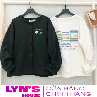 Áo Khoác nỉ Lyn House Cadigan Nam Nữ Unisex Form Rộng Áo Khoác Nỉ Bông Cặp Đôi phong cách ulzzang