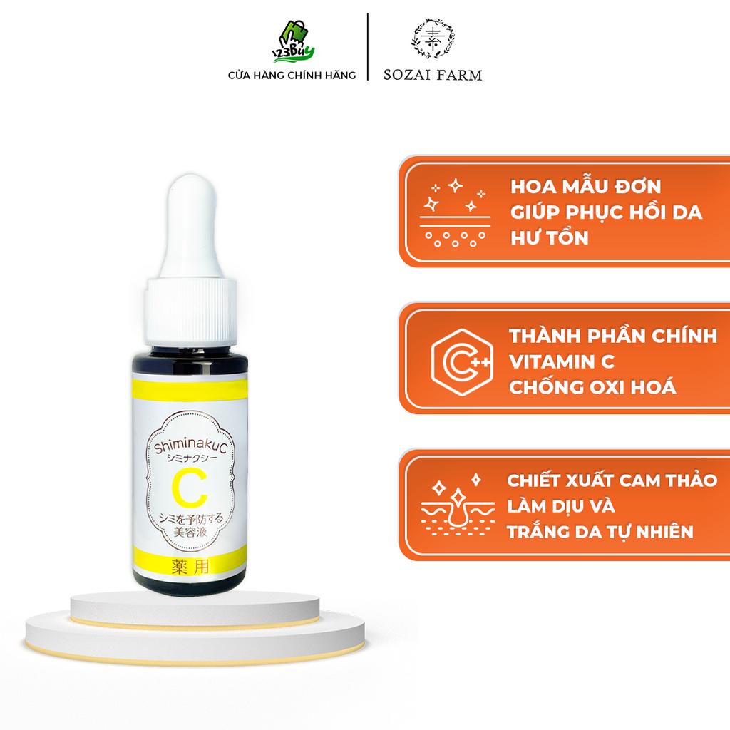 Tinh chất dưỡng trắng giảm thâm sạm Nhật Bản Sozai Farm Shiminaku C Essence - Dạng Serum - 20ml