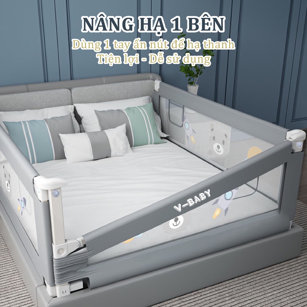 Thanh chặn giường phiên bản mới V-BABY N1S NEW 2022 Cao nhất thị trường 75Cm