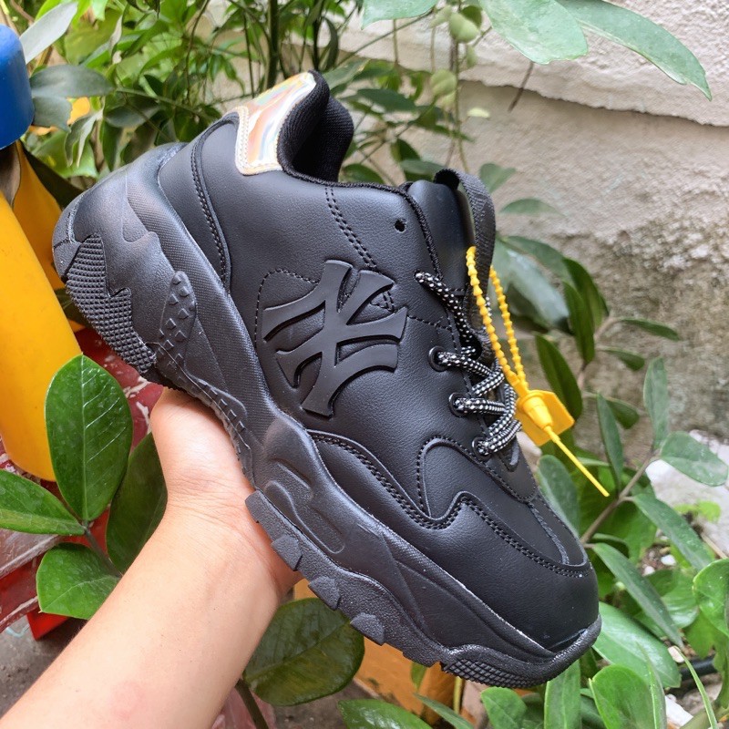 Giày thể thao đế tăng chiều cao NY- đen full nam nữ chuẩn | BigBuy360 - bigbuy360.vn