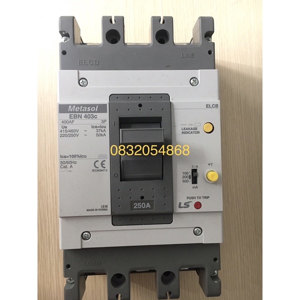 Aptomat chống giật LS EBN403c 250A 100mmA