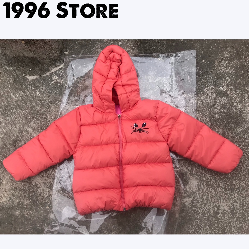 Áo phao cho bé gái nhồi bông trẻ em SIÊU NHẸ có mũ 2-4 tuổi 7-25kg