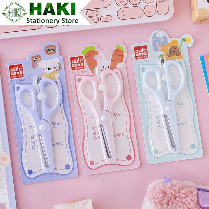 Kéo cắt giấy HAKI, kéo cắt thủ công nhiều kiểu an toàn tiện dụng trang trí K01 DIY