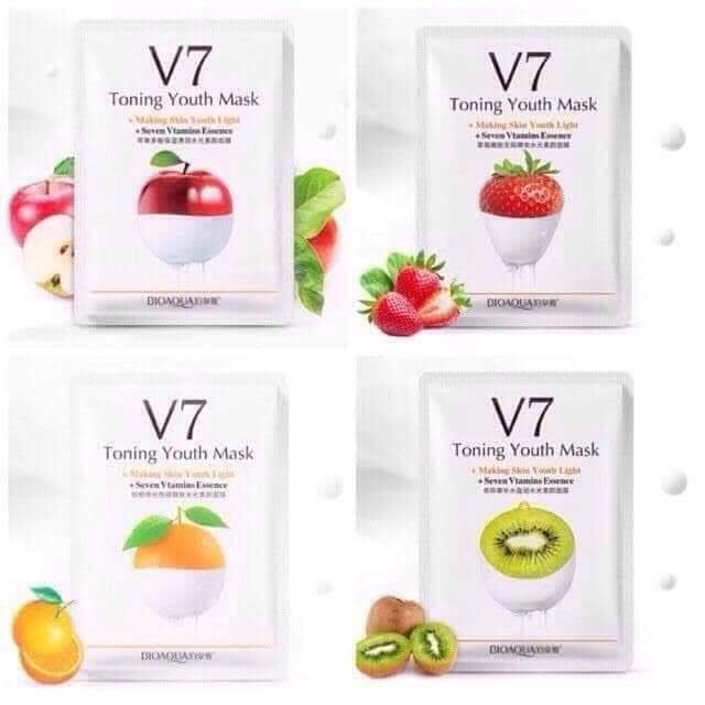 [Bán giá gốc] Lẻ 1 mặt nạ trái cây Vitamin V7 Toning Youth Mask Bioaqua (Follow Shop)