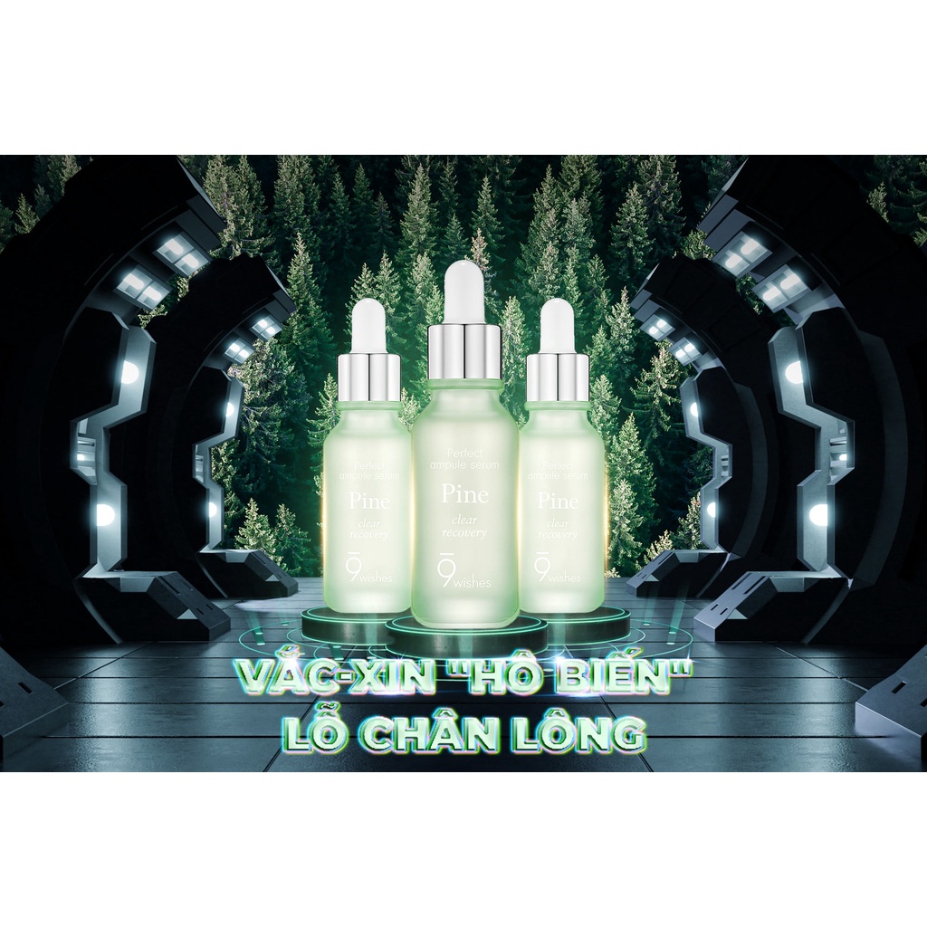 Combo Làm Sạch, Phục Hồi Da, Thu Nhỏ Lỗ Chân Lông 9 Wishes PINE ( Toner 150ml + Serum 50ml)