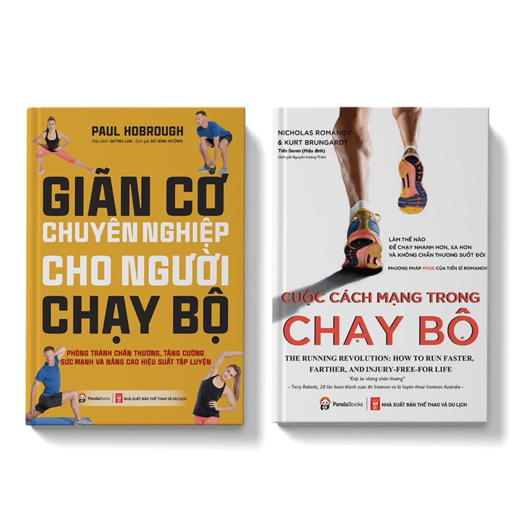 Sách Combo 2 cuốn Giãn cơ chuyên nghiệp cho người chạy bộ Cuộc cách mạng trong chạy bộ - Pandabooks