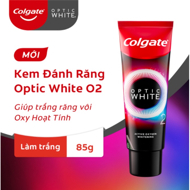 Kem đánh răng Colgate Optic White O2 85g trắng răng đột phá hơi thở thơm mát - Shop Viloet