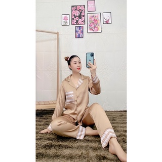 ĐỒ BỘ NỮ PIJAMA LỤA SATIN TAY DÀI QUẦN DÀI