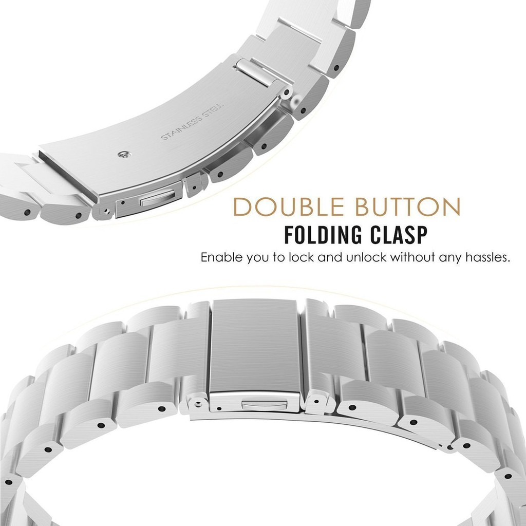 Dây đeo bằng thép không gỉ thay thế cho đồng hồ thông minh đeo tay Samsung Gear S3 Classic Galaxy S2 kèm phụ kiện