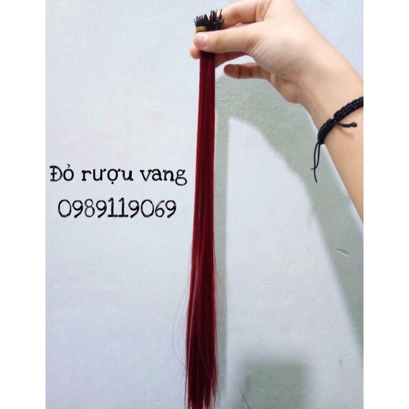 TÓC LIGHT NỐI MÀU ĐỎ VANG kèm chì hoặc chun nối