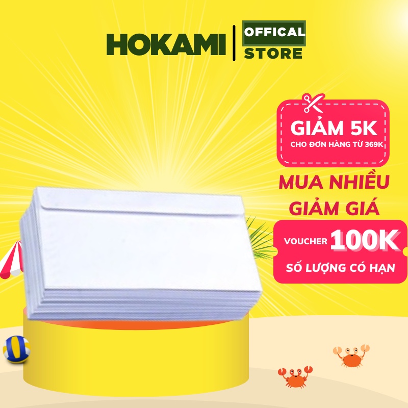 Phong bì trắng - bưu thiếp A6-100 tờ ( có keo dính sẵn) - HOKAMI STORE