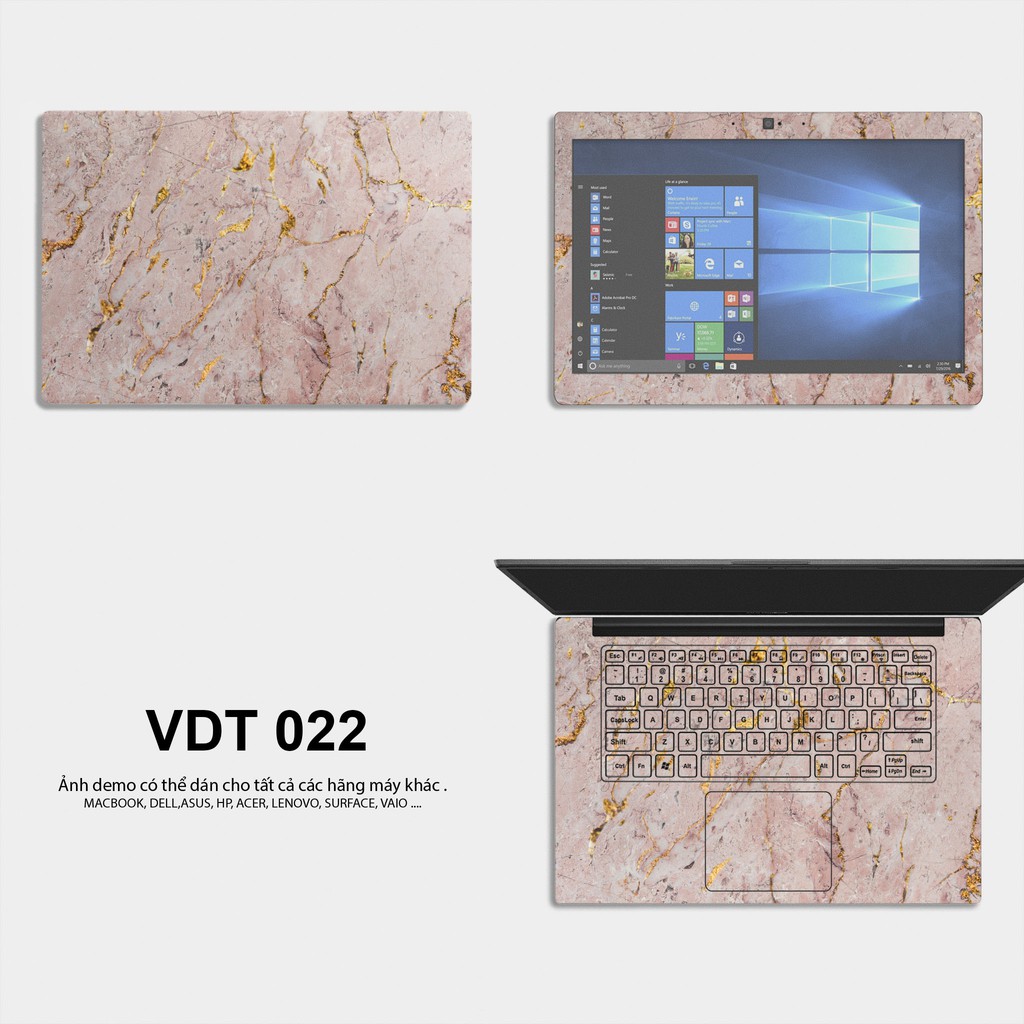 Miếng Dán Skin Laptop - Mẫu Vân Đá - Dán cho Dell, Hp, Asus, Lenovo, Acer, MSI, Surface,Vaio, Macbook