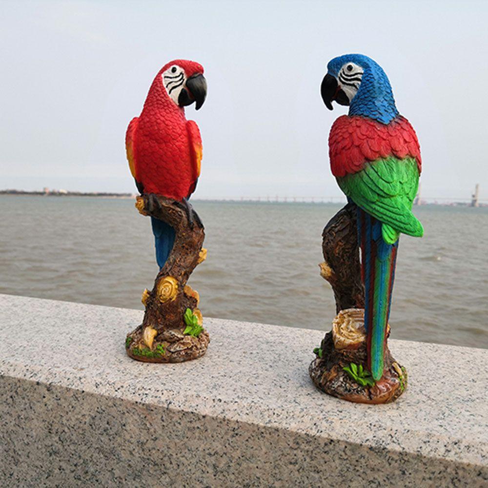 WTTLE Tượng Vẹt Giả Bằng Nhựa Resin Trang Trí Tiểu Cảnh