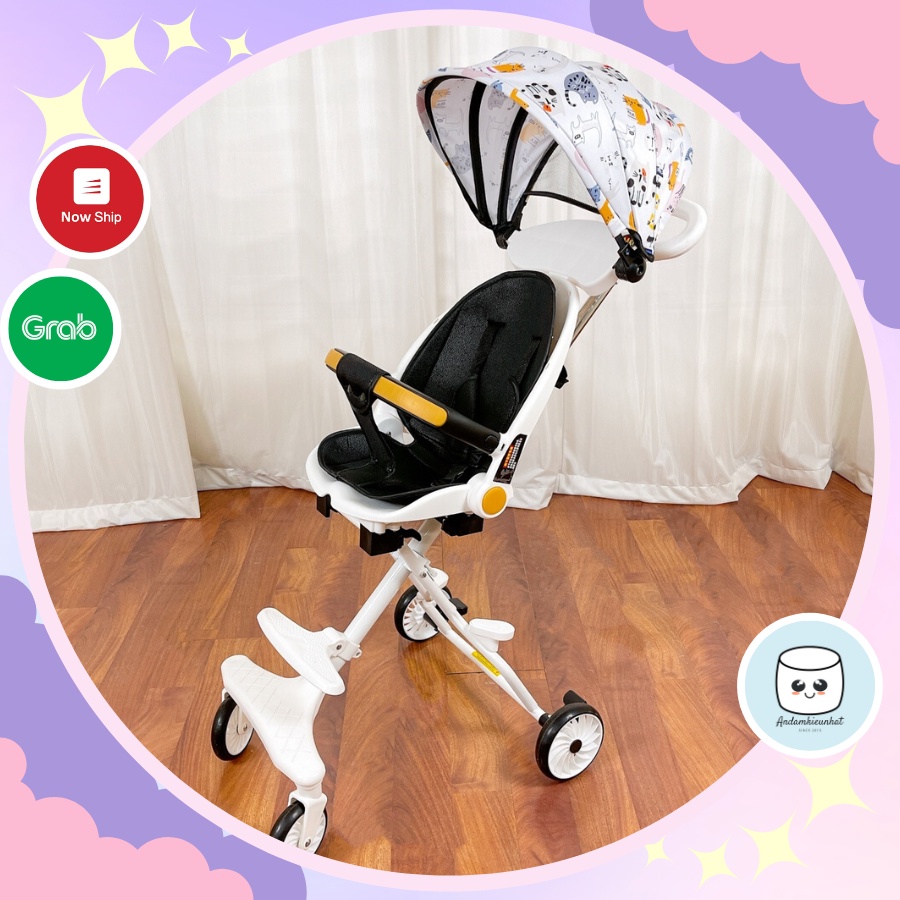 Xe đẩy 2 chiều M8 hoạ tiết con vật dạo chơi gấp gọn hàng chính hãng bảo hành 12 tháng
