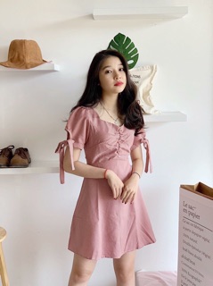 Đầm caro hồng