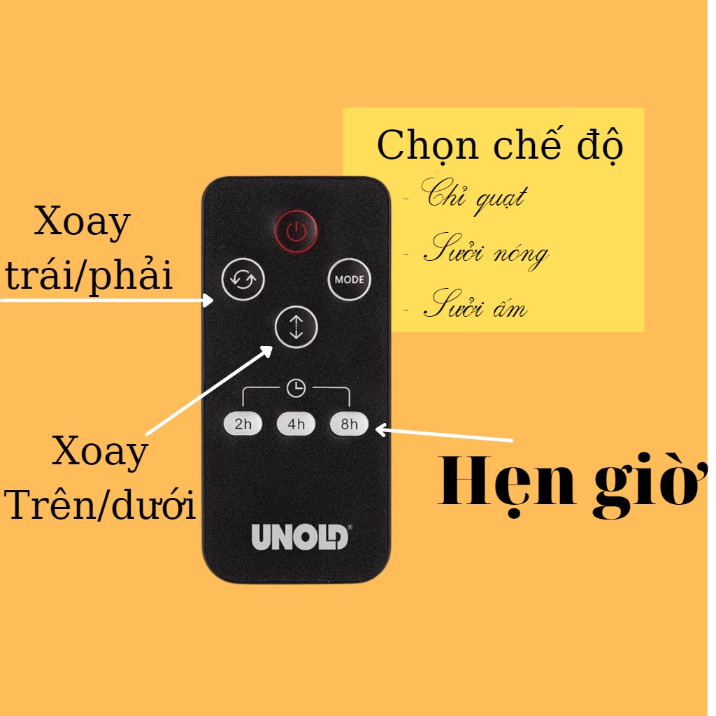 Máy sưởi ceramic UNOLD Ceramic 3 chiều Máy sưởi mini