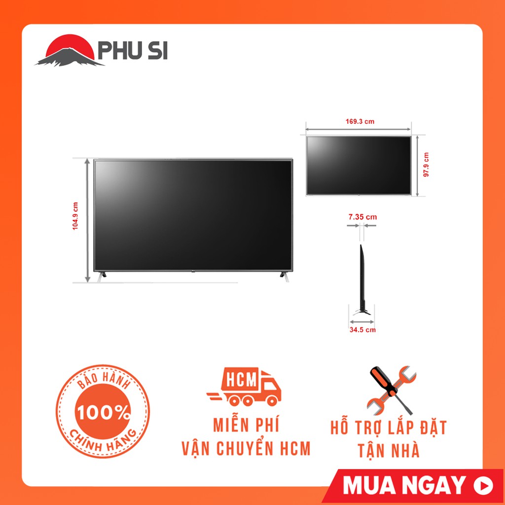 [GIAO HCM] Smart Tivi LG 4K 75 inch 75UN8000PTB ThinQ AI | BigBuy360 - bigbuy360.vn