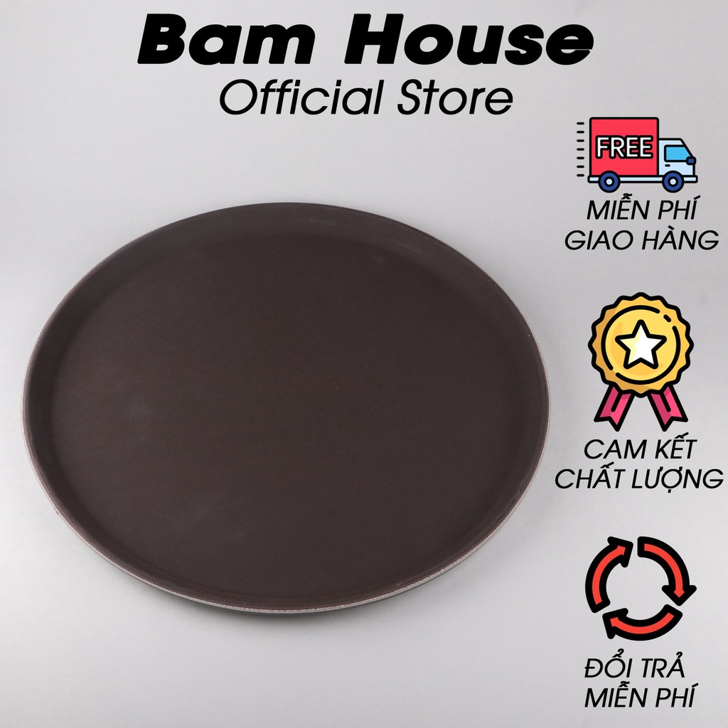 Khay phục vụ tròn chống trượt Bam House nhiều size chất liệu nhựa PP cao cấp KV01 – Gia dụng bếp