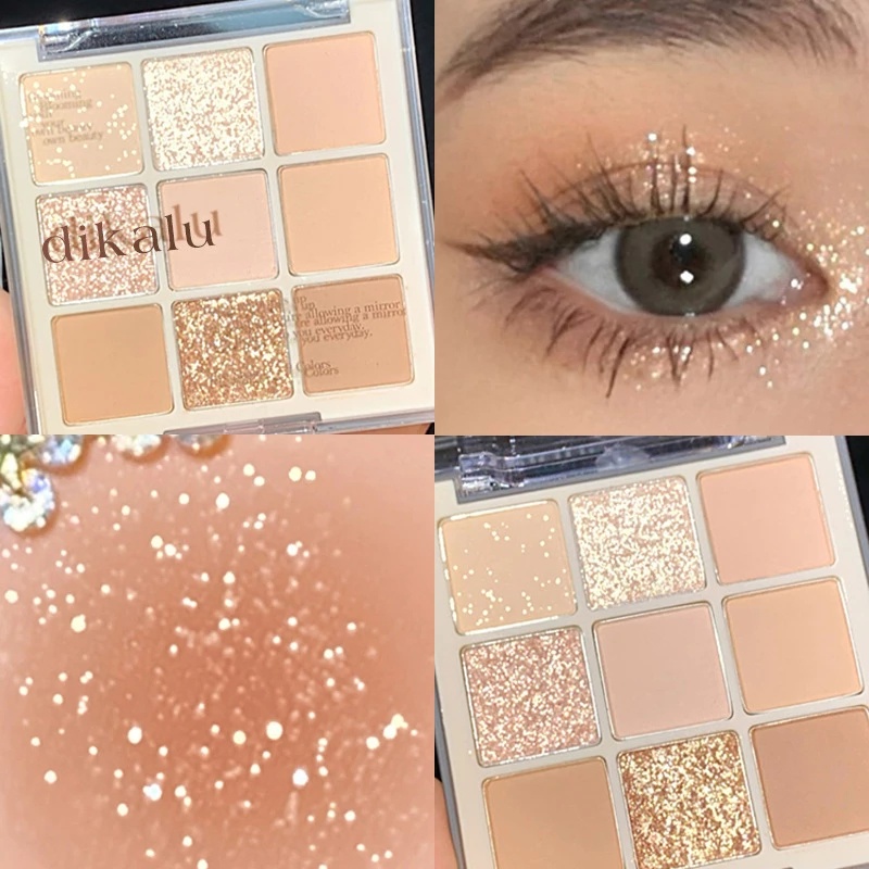 1 Bảng Phấn Mắt Màu Trà Sữa / Nude / Lì Ánh Nhũ Chống Nước