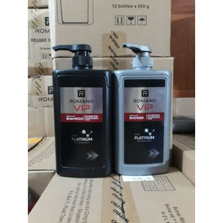 Combo dầu gội romano vip 650ml +sữa tắm romano vip