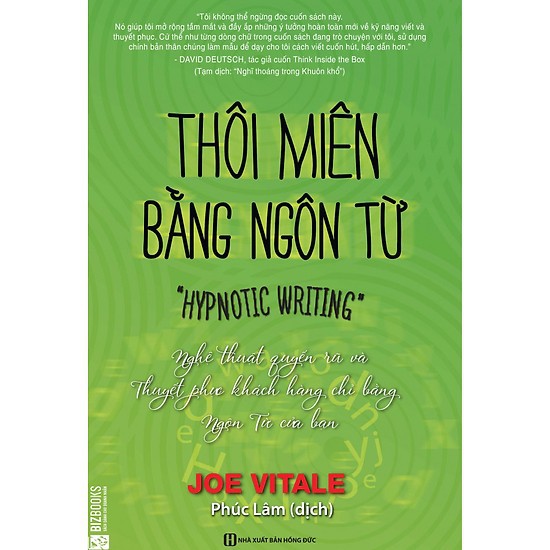 Cuốn sách Thôi Miên Bằng Ngôn Từ - Tác giả: Joe Vitale Tặng Kèm Sổ Tay