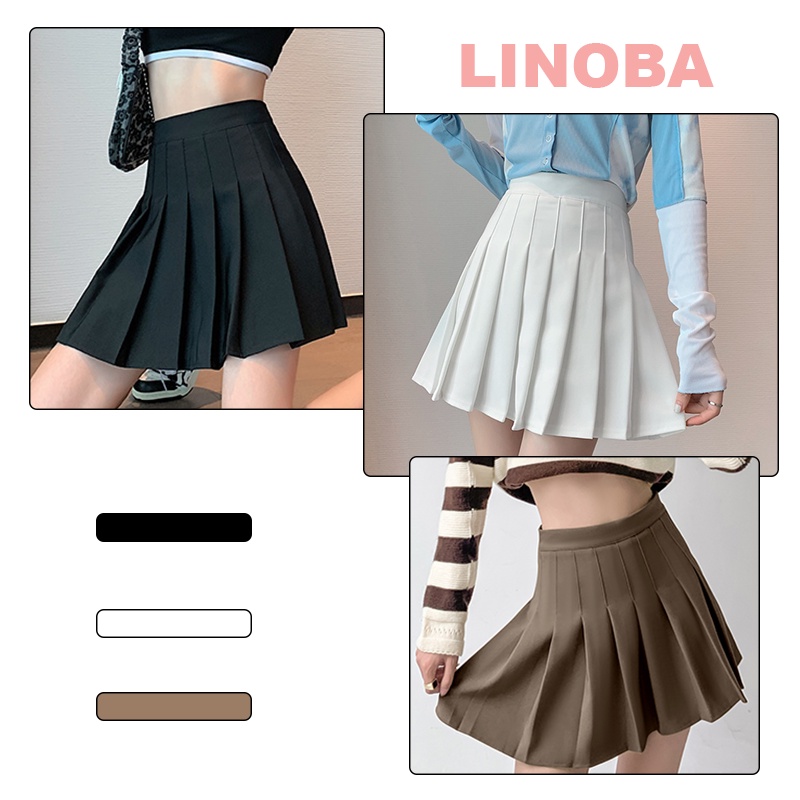 Chân váy tennis xếp ly ngắn nâu bigsize ba màu LINOBA CV01 | BigBuy360 - bigbuy360.vn
