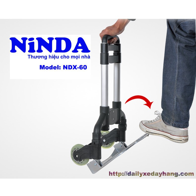 Hàng Mới| Xe Đẩy Hàng 2 Bánh NINDA Gấp Gọn Cao Cấp- Tiện Lợi