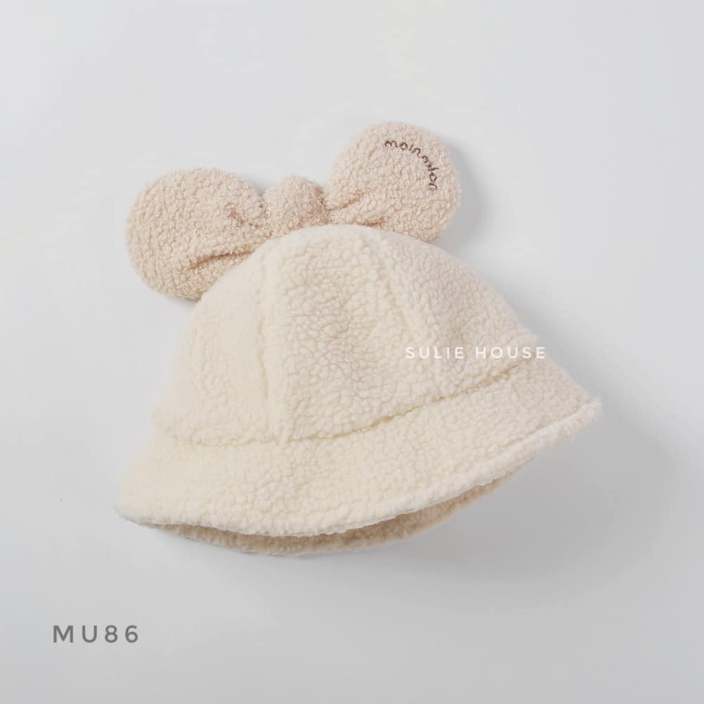 Mũ lông cừu nơ to Moinmlon cho bé - MU86