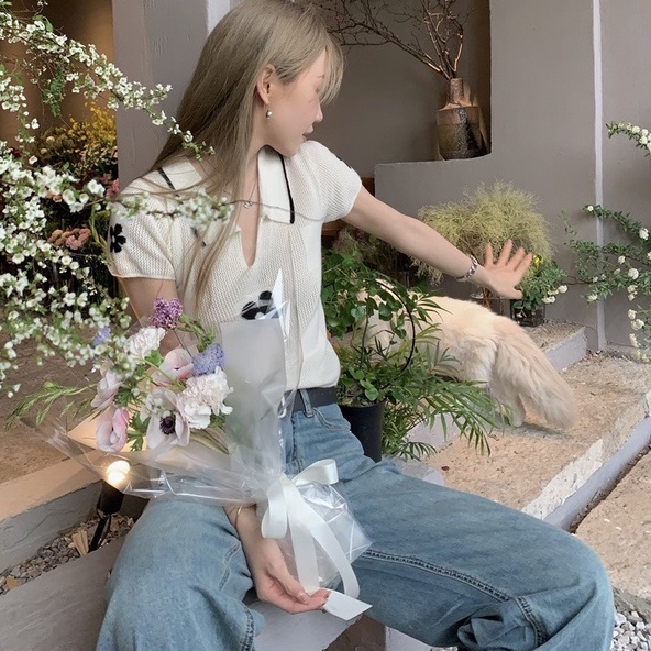 Áo thun polo dệt kim ZHELIHANGFEI tay ngắn thiết kế thời trang trẻ trung cá tính