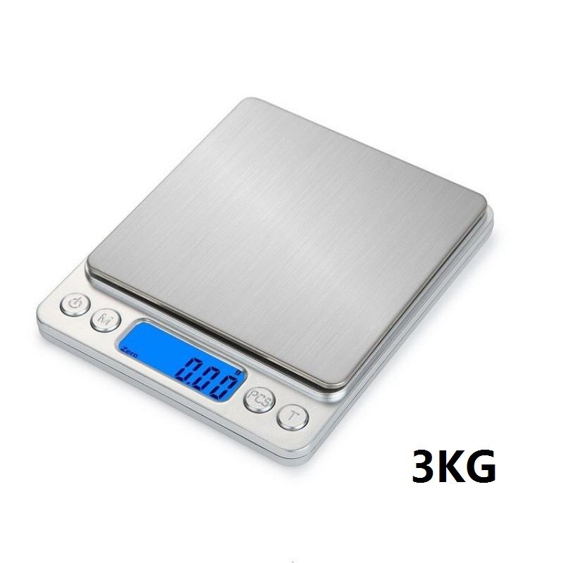 Cân Điện Tử Mini Cân Tiểu Ly Nhà Bếp Cao Cấp  1kg- 3kg - Nhỏ Gọn, Siêu Chính Xác, Thép Không Gỉ, Màn LCD