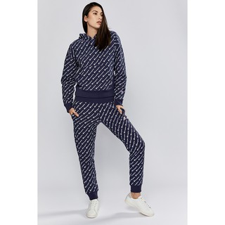 Set nỉ Champion Hoodie & Jogger Reverse Weave Allover Script màu xanh navy có sẵn wl757p 102018 CW3PN