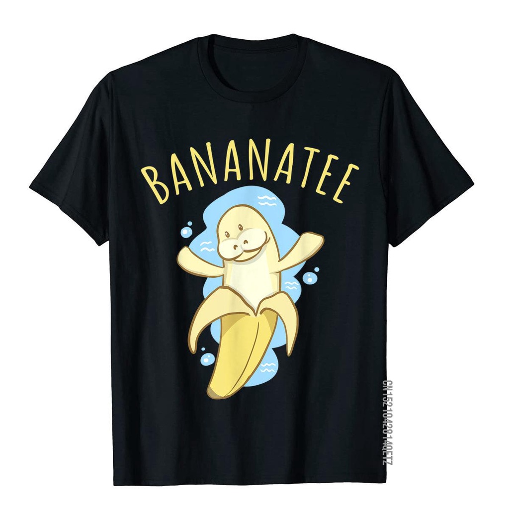 Bananatee Manatee Chuối Dugong Pun Ngộ nghĩnh Trái Cây Áo Cotton Nam Áo Tùy Chỉnh Áo & Tee Thiết Kế 