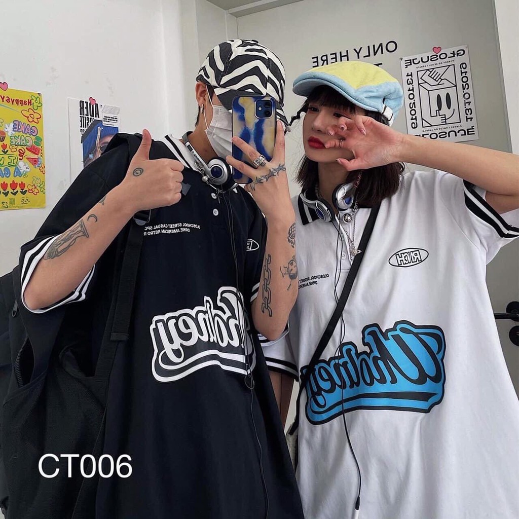 Áo Polo tay lỡ WHOLNEY áo phông tay lỡ cổ bẻ unisex nam nữ form rộng oversize basic tee phong cách Ulzzang tee