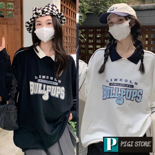Áo Sweater Pullpups chất nỉ ngoại mềm mịn siêu đẹp, polo cổ bo dệt, đường mí nổi, from to unisex 70kg PIGI STORE Mã 60