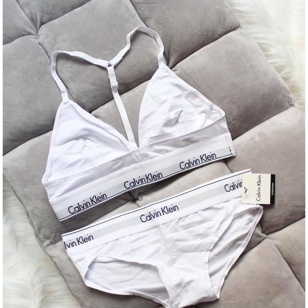 [LOẠI 1 CAO CẤP] Set bộ Calvin Klein cotton dây lưng chữ Y có khe nhét mút (kèm mút) - HÀNG CHUẨN CAO CẤP | BigBuy360 - bigbuy360.vn