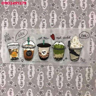 [Giá Sỉ] Hình ủi nhiệt -   Hình ủi, hình dán nhiệt - Set trà sữa
