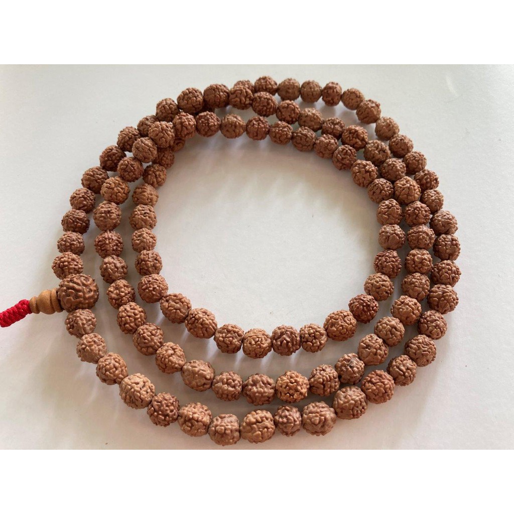 Chuỗi hạt bồ đề Kim Cang Nepal 108 hạt 8mm - 9mm nâu gỗ tự nhiên - Nepali Handmade Rudraksha Mala