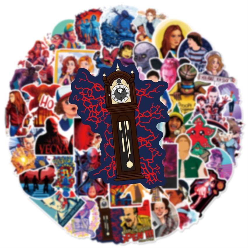 ❉ Phim Stranger Things Series 10 Hình Dán ❉ Bộ 50 Sticker Chống Thấm Nước Họa Tiết Doodle Hợp Thời Trang